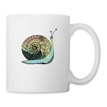 Schnecke - Tasse - Weiß - Rechts