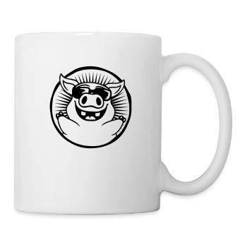 Round Cool Sunglasses Pig - Mug - white - Right