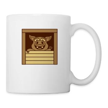 Piglet waves friendly comic - Mug - white - Right