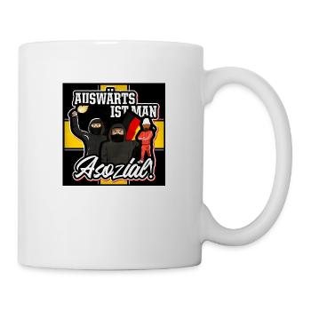 Auswärts ist man asozial - Tasse - Weiß - Rechts