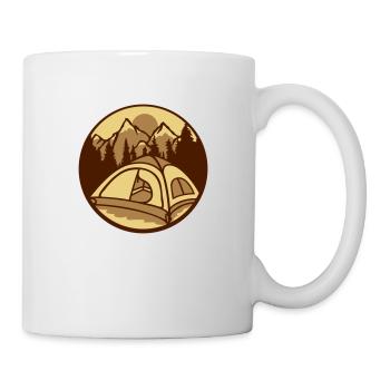 Mountains Forest Camper outside - Mug - white - Right