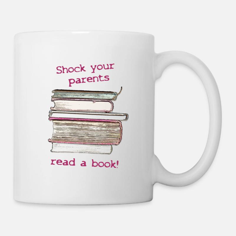 Choquez vos parents, lisez un livre! - Mug blanc - blanc