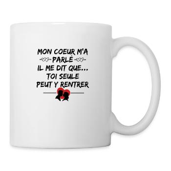 écoute ton cœur - Mug blanc - blanc - Droite