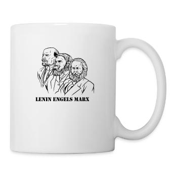 marx engels lenin heads statues communism sickle - Mug - white - Right