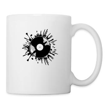 Drops of color blobs of vinyl record - Mug - white - Right
