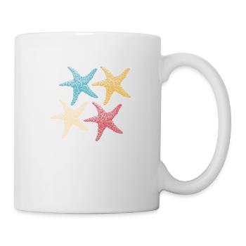 Retro Colors Starfish Animal Colorful Sea Silhouette 2 - Mug - white - Right