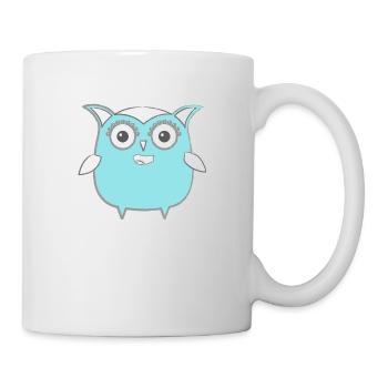 Eule, Comic, nerd, mint, geek, beauty, girly,blau - Tasse - Weiß - Rechts