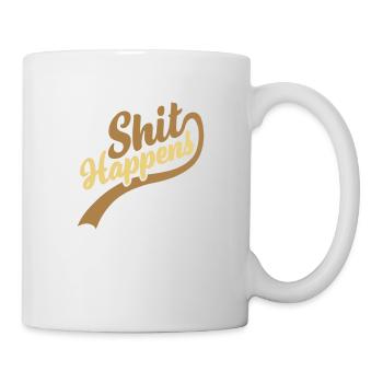 Lettering Shit happens Quote - Mug - white - Right