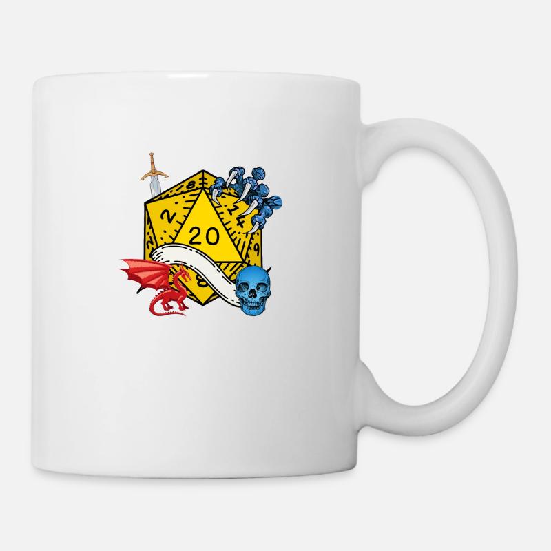 jeu de rôle d20 dragon donjon rpg - Mug blanc - blanc