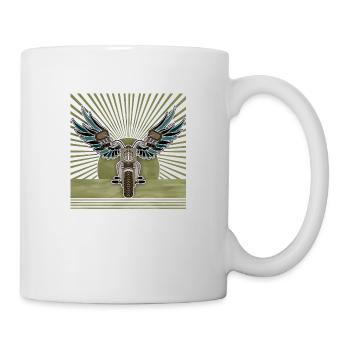 Motorrad - Tasse - Weiß - Rechts