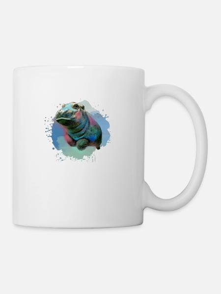 nilpferd,hippo,graffiti,malerei,nilpferd baby,baby - Tasse - Weiß