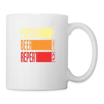Popcorn Beer Repeat - Tasse - Weiß - Rechts