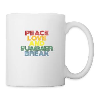 Peace Love and Summer Break Retro Vintage - Mug - white - Right
