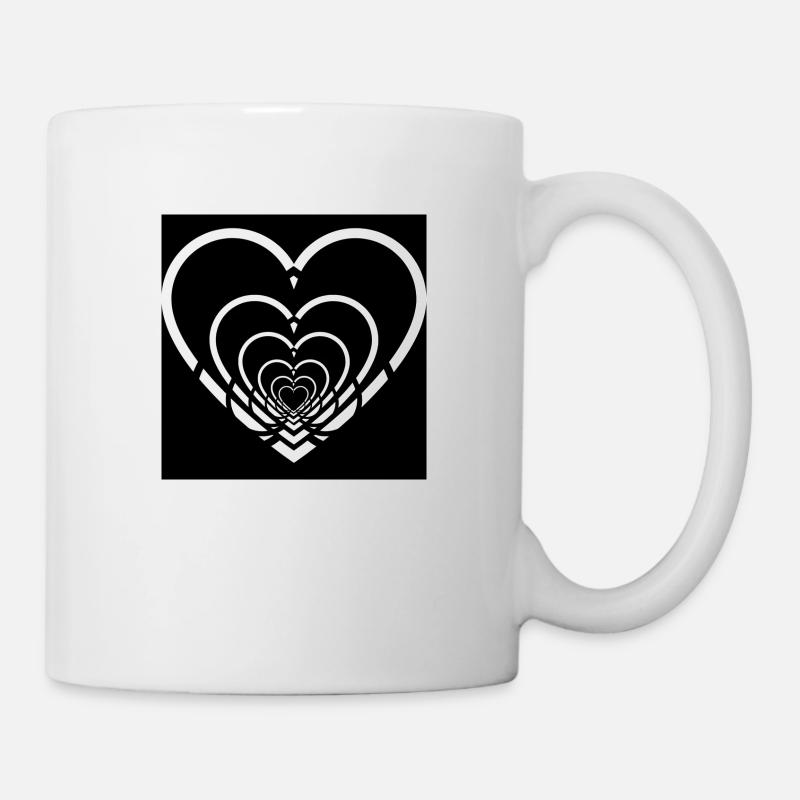 Cœurs Entremêlés Noir - Mug blanc - blanc