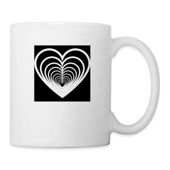 Coeurs Mêlés Noir - Mug blanc - blanc - Droite