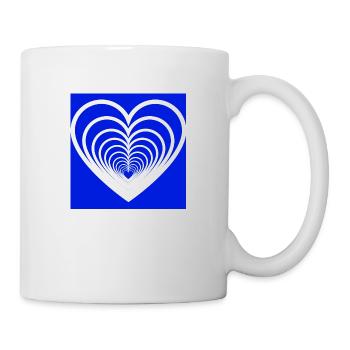 Cœurs Mêlés Bleu - Mug blanc - blanc - Droite