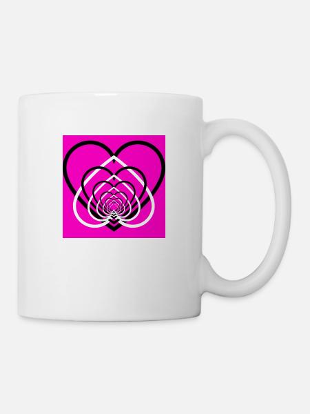 Cœurs Entremêlés Rose - Mug blanc - blanc