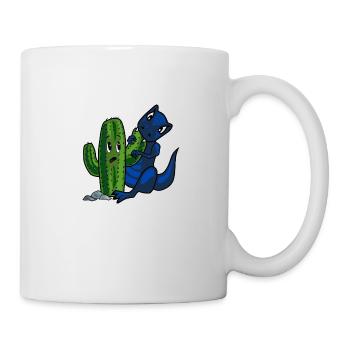 Dino und Kaktus - Tasse - Weiß - Rechts