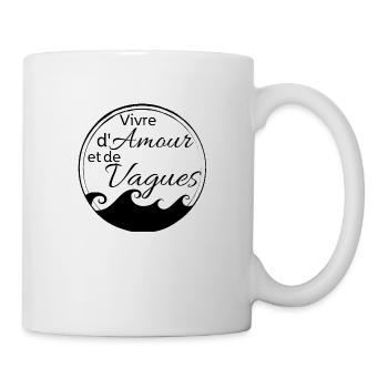 Vivre d'amour et de Vagues - Mug blanc - blanc - Droite