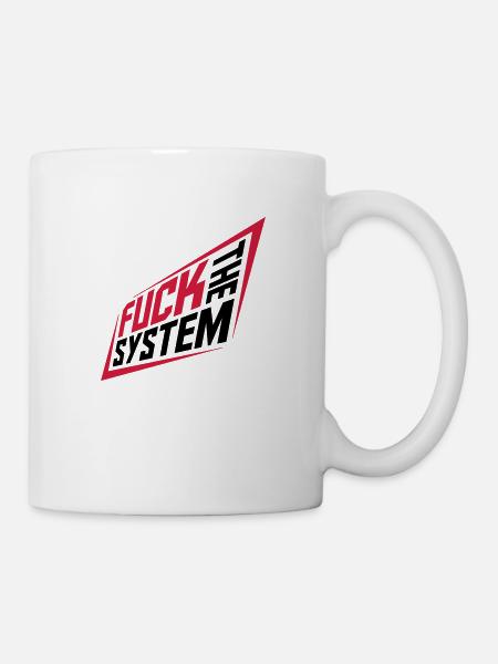 Fuck the system Revolution - Tasse - Weiß
