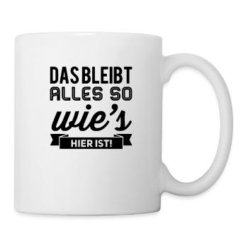 Das Bleibt Alles So Wies Hier Ist! - Tasse - Weiß - Rechts