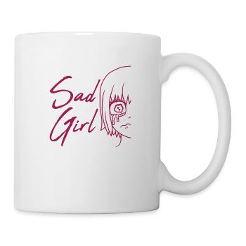 Face crying Sad Girl - Mug - white - Right