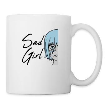 Sad Girl face crying - Mug - white - Right