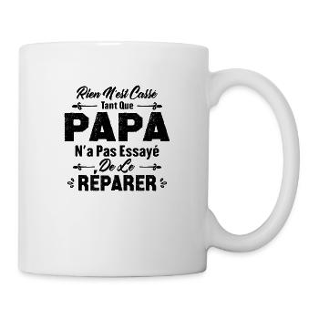 Papa Essayé de le Réparer, Cadeau Papa Bricoleur - Mug blanc - blanc - Droite