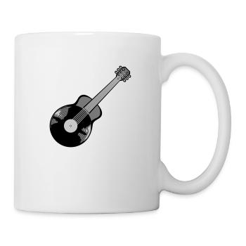 Guitariste vinyle jouant de la guitare - Mug blanc - blanc - Droite