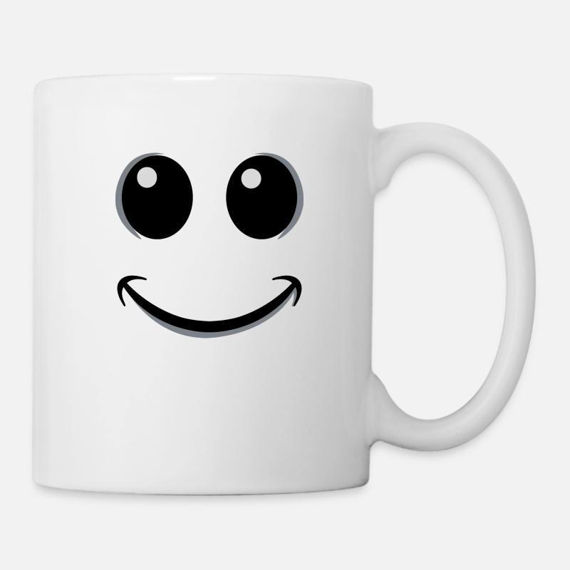 visage heureux - Mug blanc - blanc