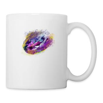 schlange,bunt,reptil,nachts,cobra,grün,metallisch - Tasse - Weiß - Rechts