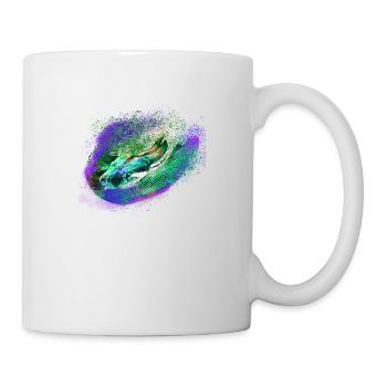 schlange,bunt,reptil,nachts,cobra,grün,metallisch - Tasse - Weiß - Rechts