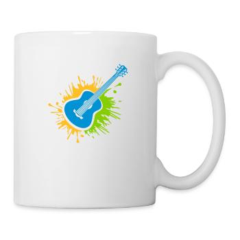 Éclaboussures colorées de gouttes de guitariste de couleur - Mug blanc - blanc - Droite