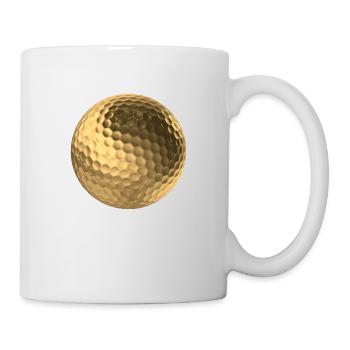 Balle de golf dorée 3D - Mug blanc - blanc - Droite