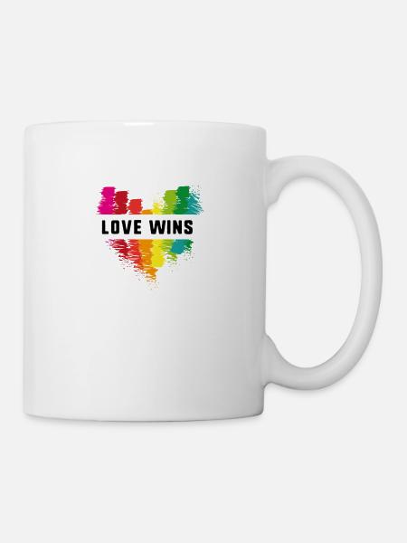love wins,love,Herz,graffiti,regenbogen,LGBT - Tasse - Weiß