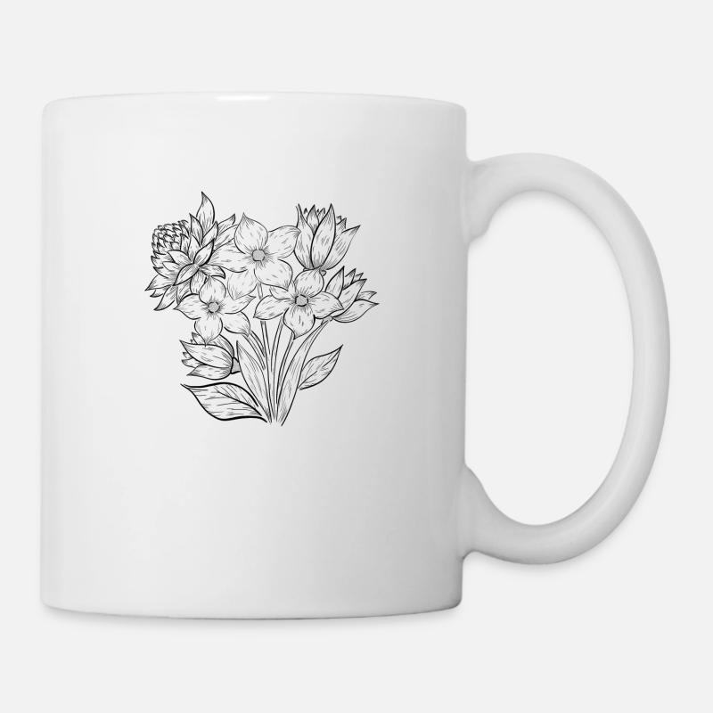 Illustration Blumen Frühsommer - Tasse - Weiß