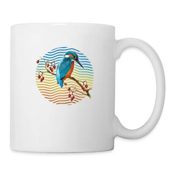 Bunter Vogel - Tasse - Weiß - Rechts