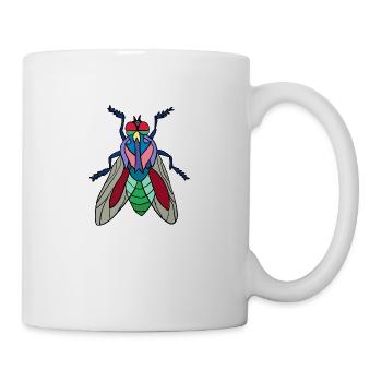 Fliege - Tasse - Weiß - Rechts