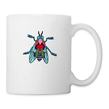 Farbiger Abstrakt Fliege - Tasse - Weiß - Rechts