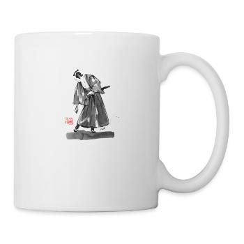 samurai checking his zoori - Mug - white - Right