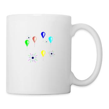 Celebration Balloons and fireworks - Mug - white - Right