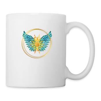 Sign of Light, Wings, Sun, SSL, Gold Rings - Mug - white - Right