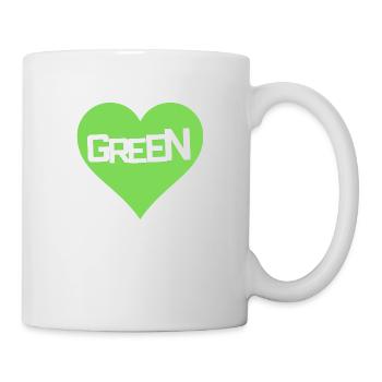 GREEN LOVE HEART - Tasse - Weiß - Rechts