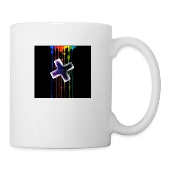 Plus vor einen Regenbogen - Tasse - Weiß - Rechts