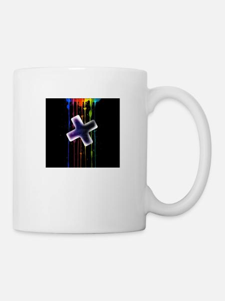 Plus vor einen Regenbogen - Tasse - Weiß
