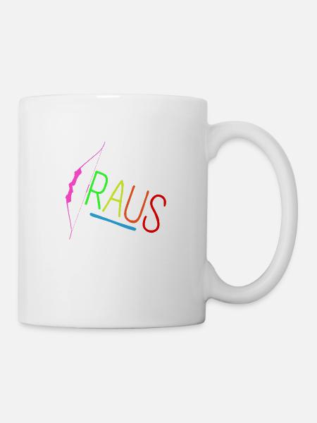 Bogen Raus Bunt - Tasse - Weiß
