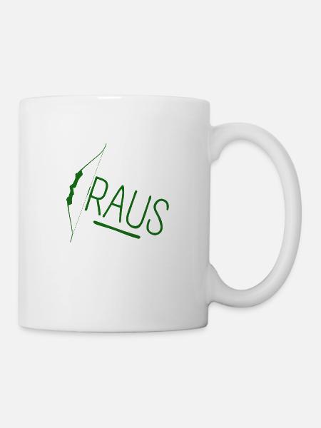 Bogen Raus - Tasse - Weiß