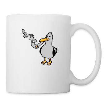 Stoner Seagull Fumant du chanvre - Mug blanc - blanc - Droite