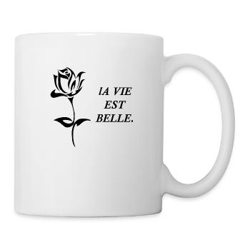 T-shirt la vie est belle - Mug blanc - blanc - Droite