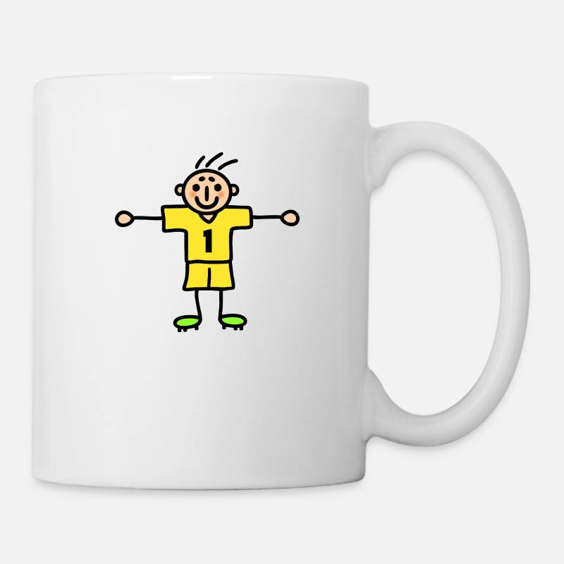 Gardien de but numéro un - Stick Figure Yellow Jersey - Mug blanc - blanc